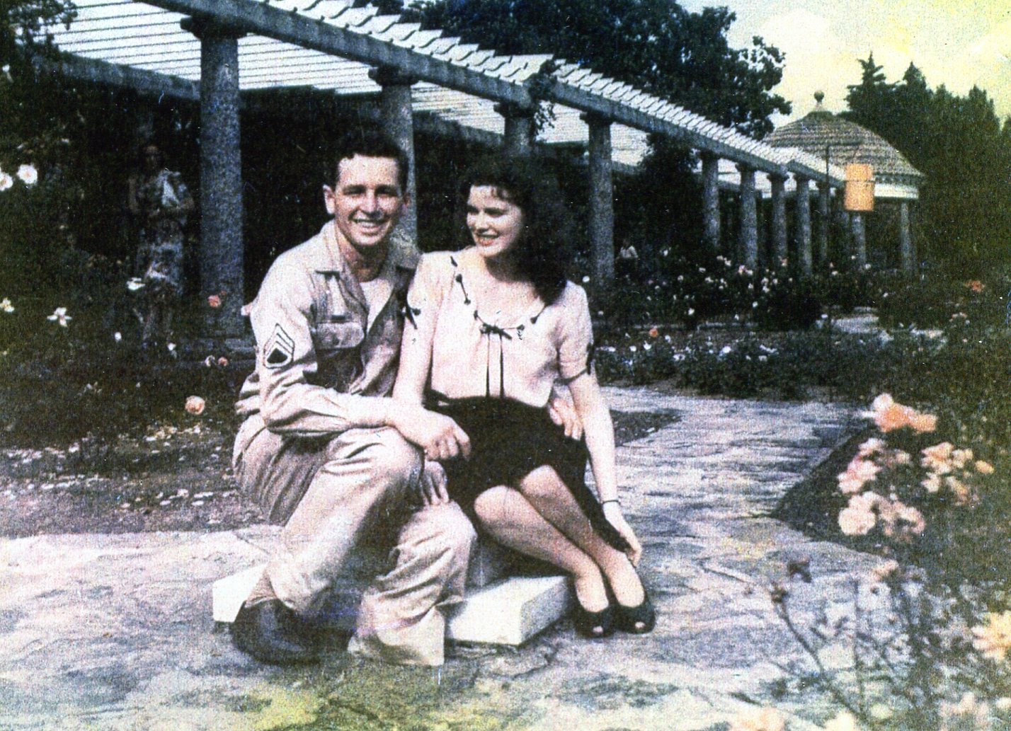 S/Sgt. Bill Blank and his fiance at Walter Reed Hospital in late 1945